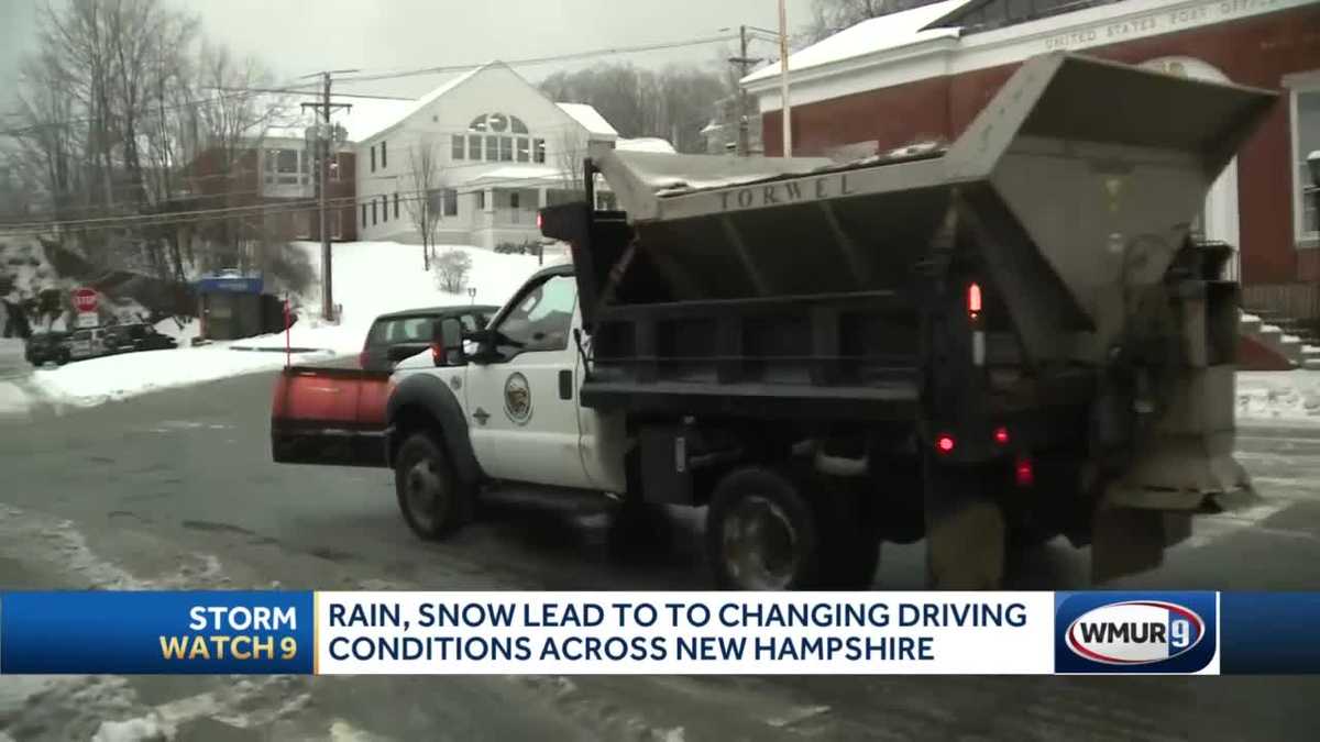 Rain, snow fall across New Hampshire