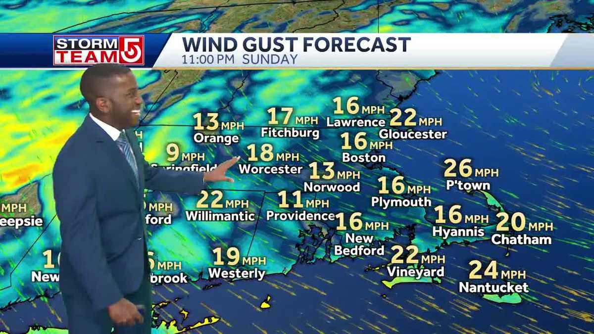 Video: Rain winds down, windy conditions Sunday