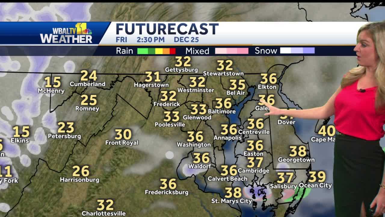 Turning Colder With The Chance For Light Snow Showers Christmas Day