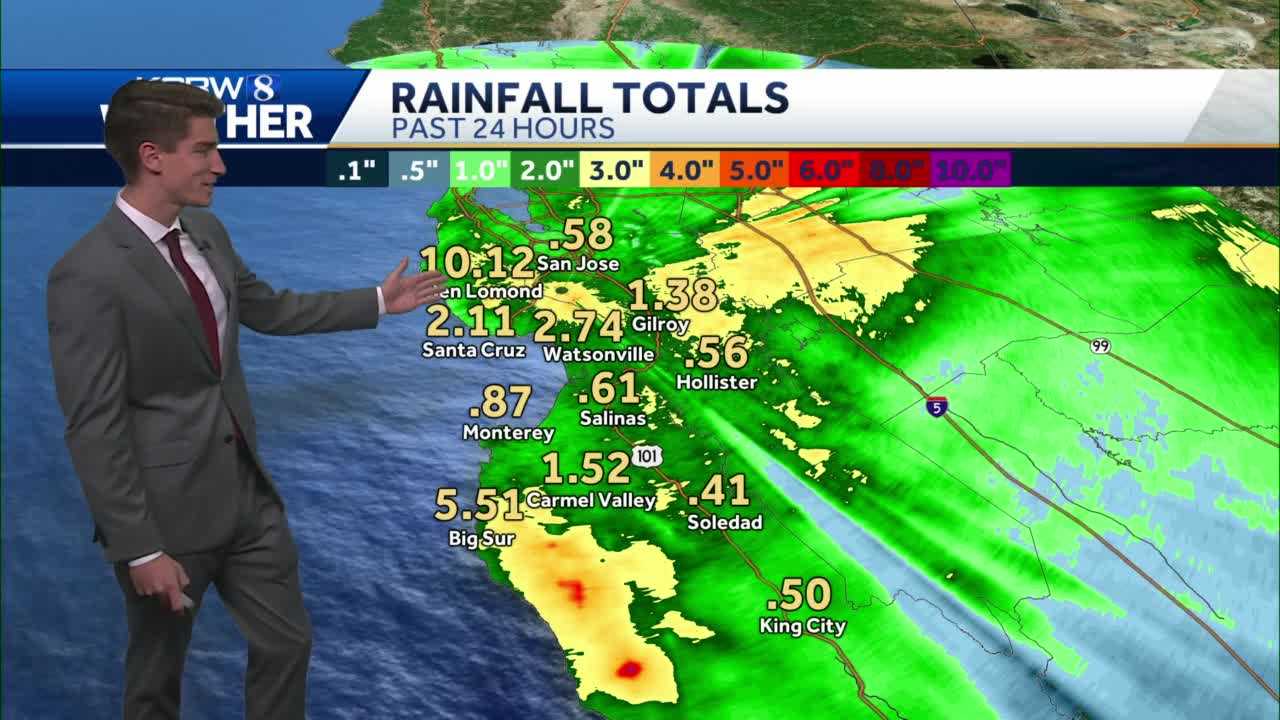 Rain totals Monterey and Santa Cruz counties