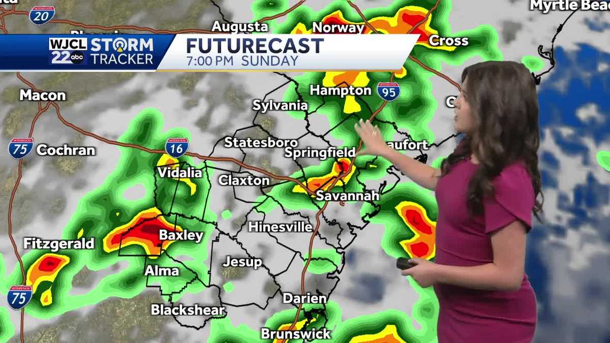 Scattered storms head toward Savannah Sunday afternoon
