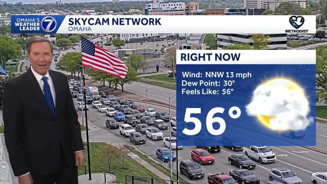 Breezy & cool this evening in Omaha