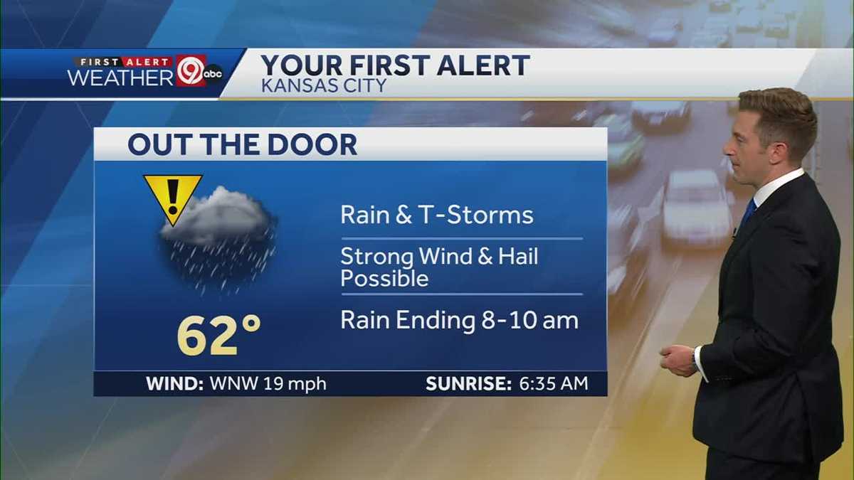 A wet and windy drive Thursday, temperatures cooler after storms exit