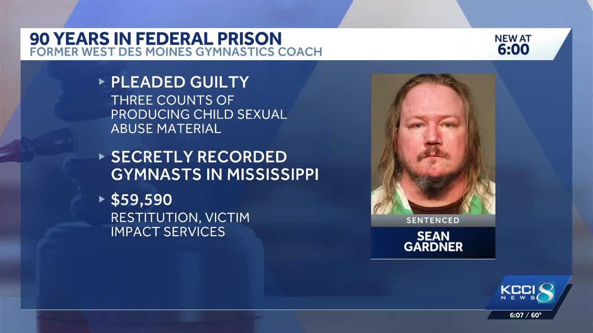 Former West Des Moines gymnastics coach sentenced to 90 years in child pornography case
