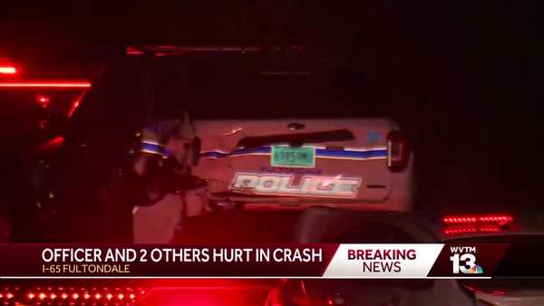 fultondale police officer hit by car on interstate