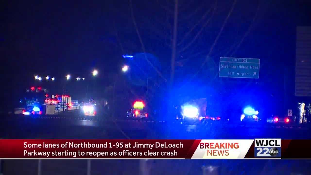 One person killed in crash on I 95 near Jimmy Deloach Parkway