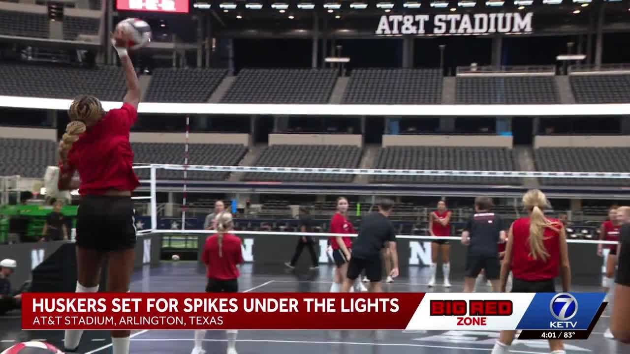 Huskers make history as part of first volleyball match played inside an NFL stadium