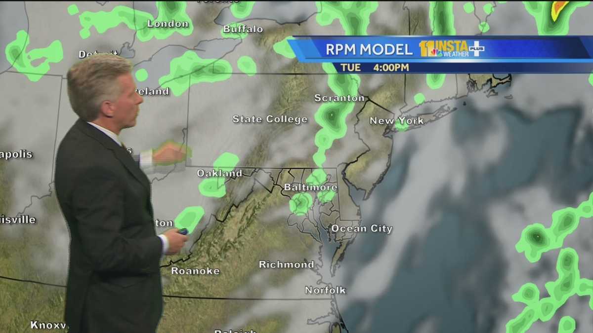 Scattered showers in Tuesday forecast