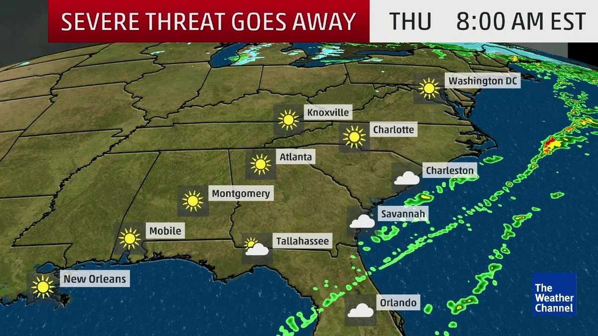 Severe weather threat continues across the South