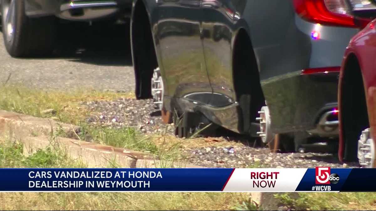 Tires stolen, cars vandalized at Weymouth auto dealer