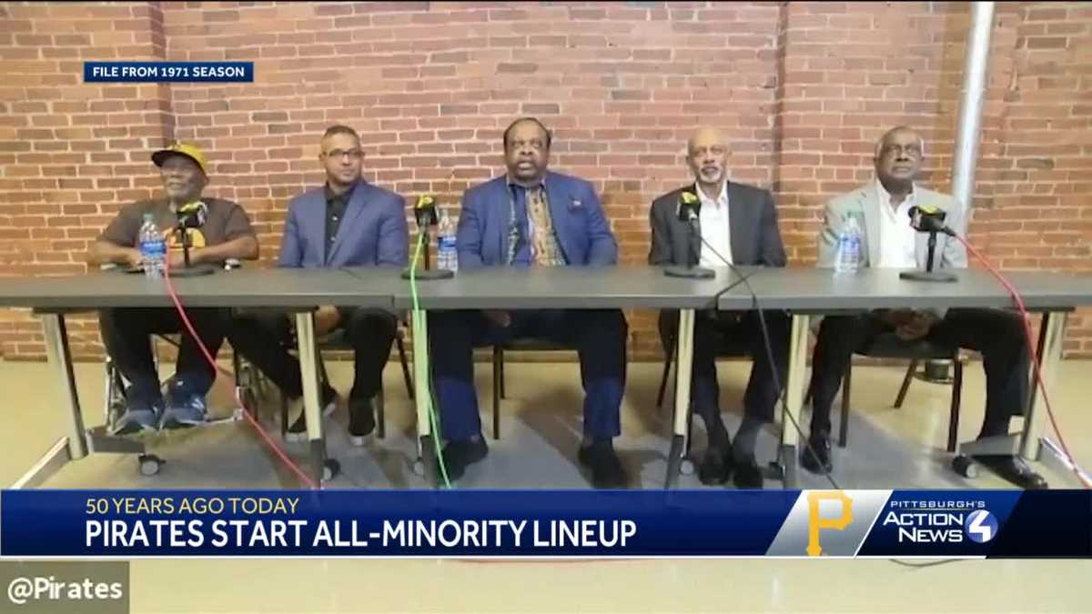 Pirates in MLB's 1st minority lineup honored 50 years later