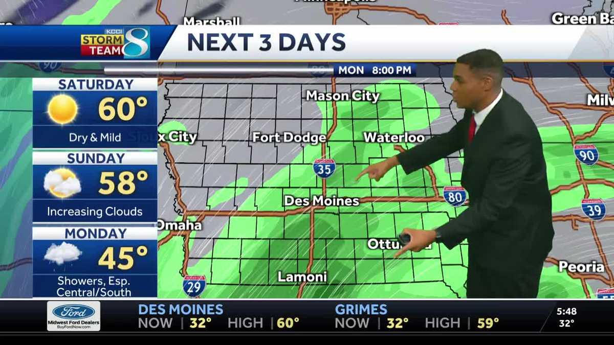 Mild and dry weekend, with rain chances and cooler temperatures next week