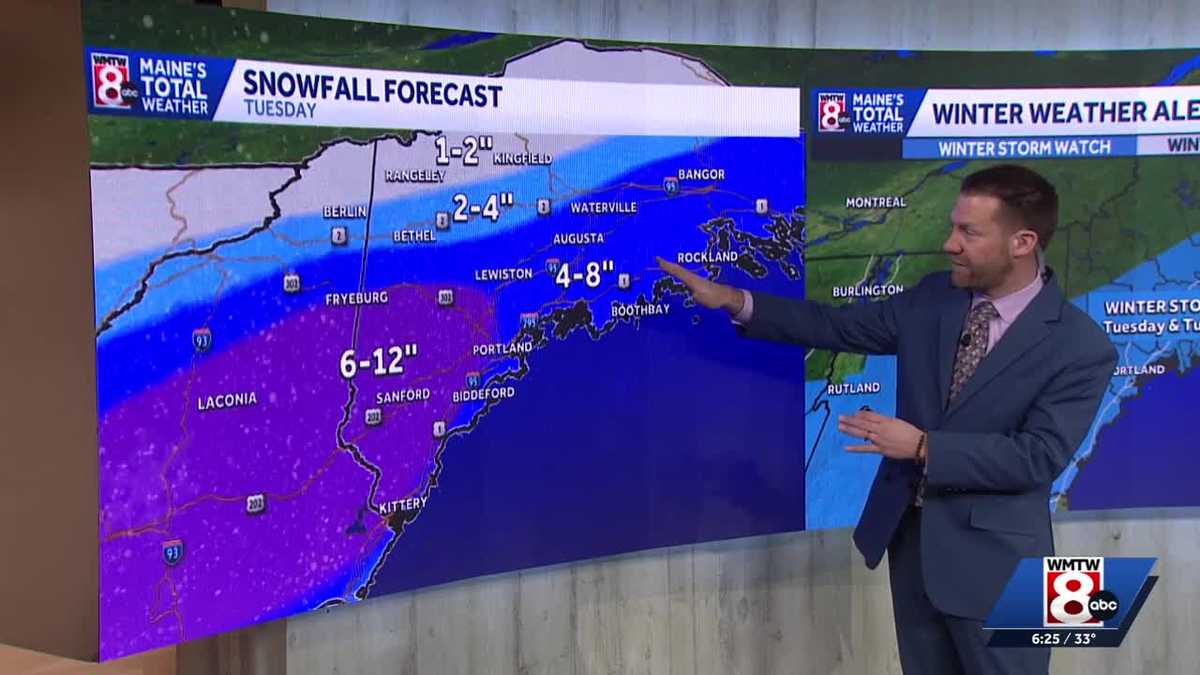 Snowstorm on track to Maine Tuesday