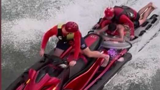 Dramatic rescue: Swimmer pulled from rip current as high surf pounds ...