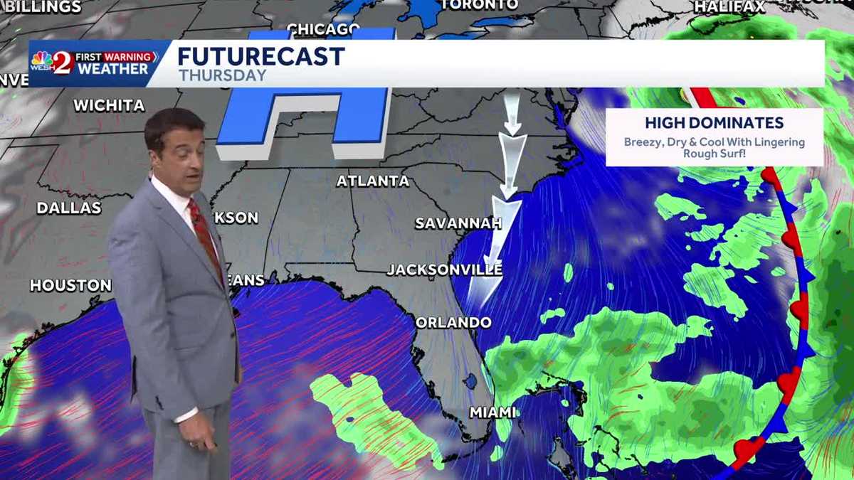 Moisture returns and surf will be rough this weekend! 10.21.2026 - WESH
