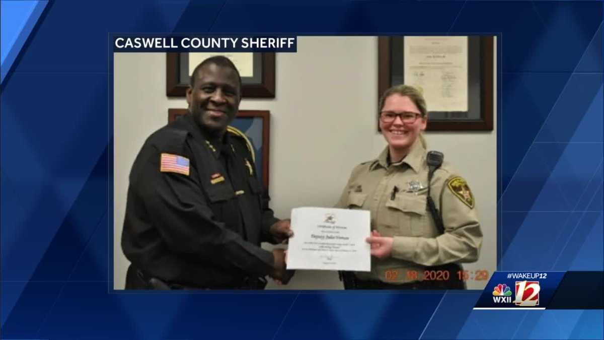 Caswell Deputy recognized with Life Saving Pin for saving choking student