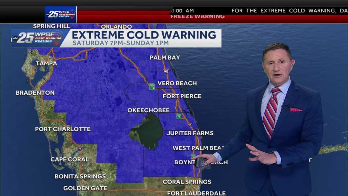 Extreme cold and freeze warnings issued for South Florida
