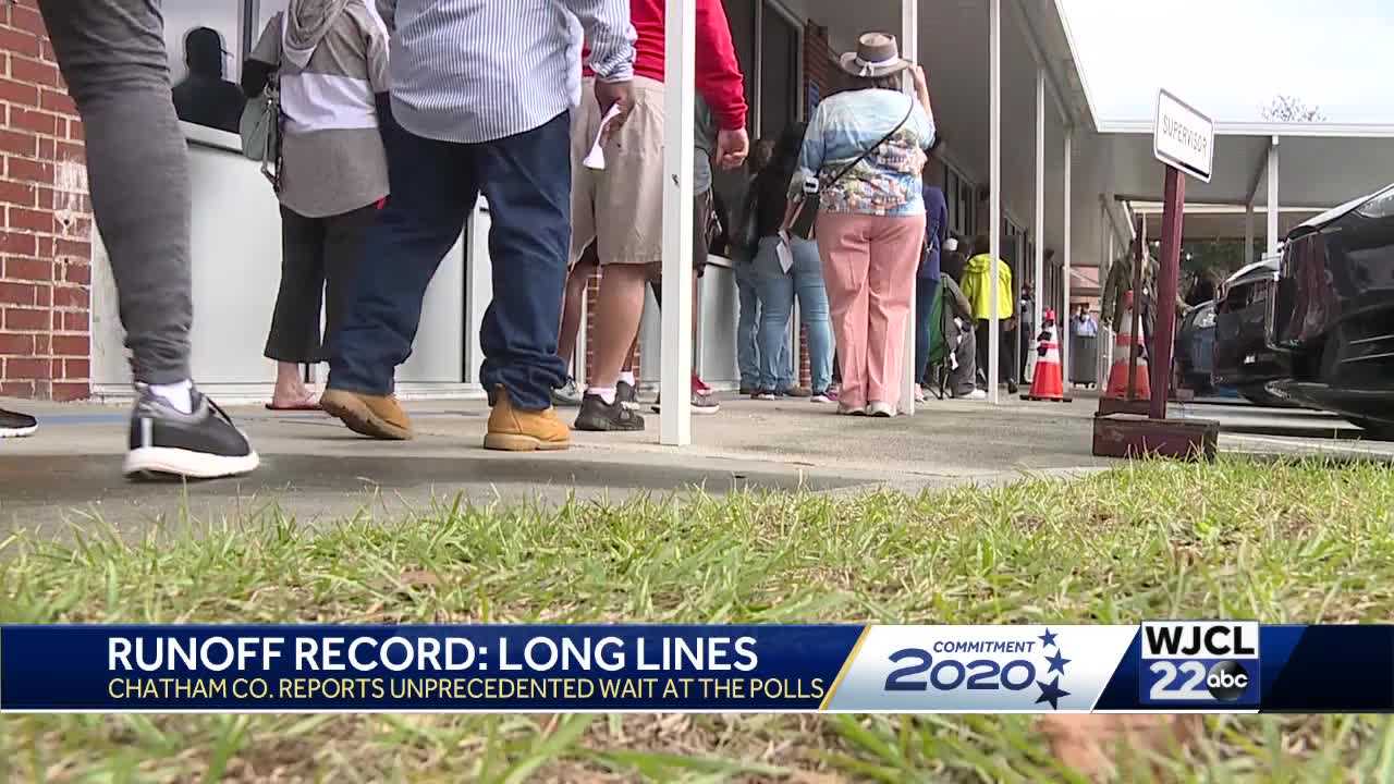 First Day Of Early Voting For Runoff Election Sees Long Lines