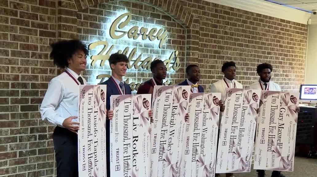 Six student-athletes awarded scholarships by Southeastern Quarterback Club