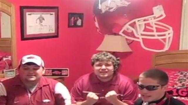 Talented Razorback fans sing acapella to Jon Gruden