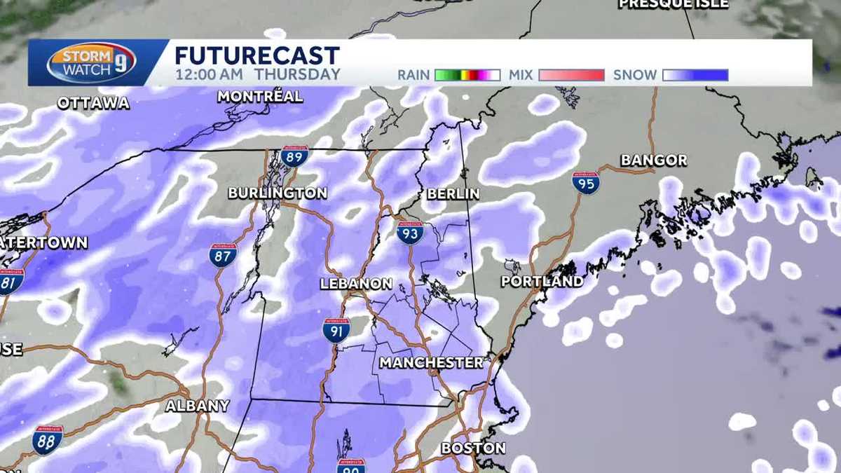 NH weather: Timing of New Year's Eve snow