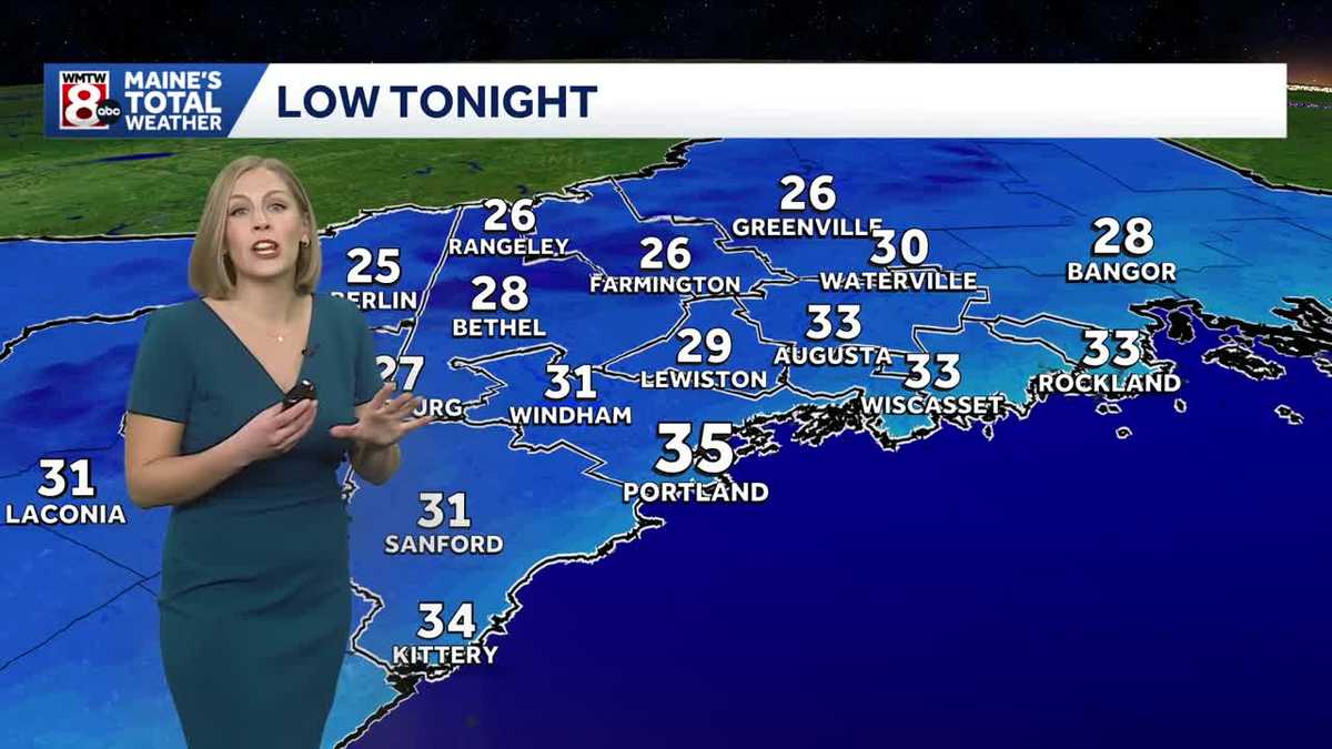 Relatively mild tonight with light rain or snow possible