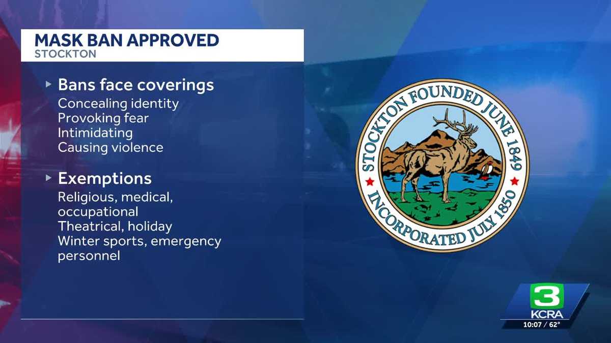Stockton mask ban approved with exceptions for religious, medical, and other uses