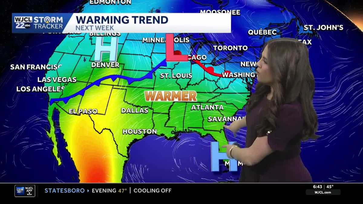 A freeze Sunday morning before temperatures return to the 70s next week