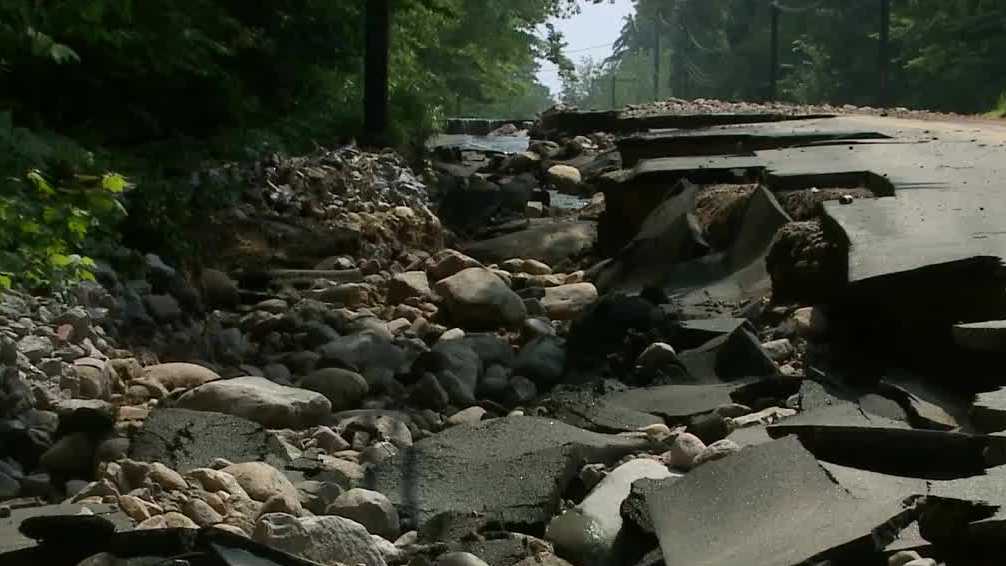 Residents stranded as parts of Route 113 in Madison, NH, washed out