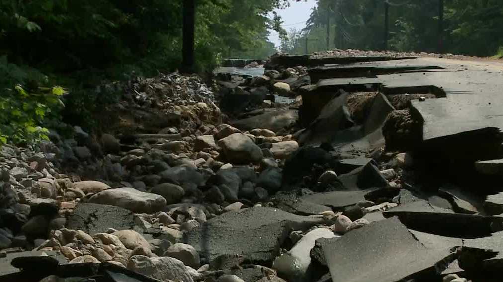 Route 113 in Madison closed by damage from flooding