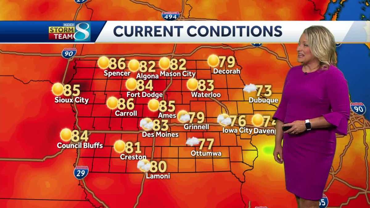 Sunshine and highs in the 80s Wednesday