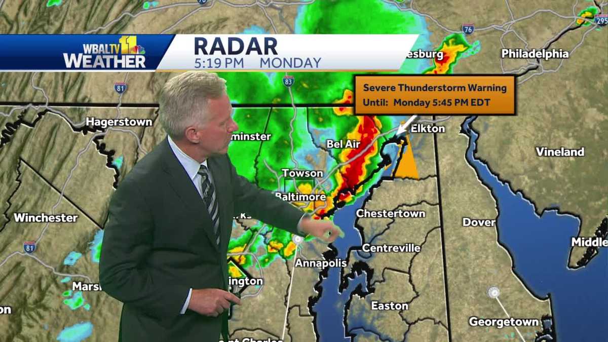 Tom tracks severe storms moving through Maryland