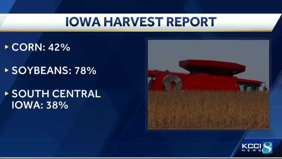 Report shows Iowa harvest two weeks ahead of schedule