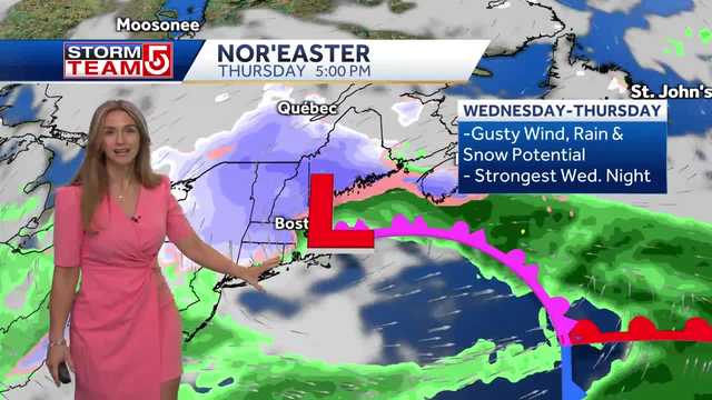Beautiful weather for Easter; soaking nor'easter with wintry mix midweek