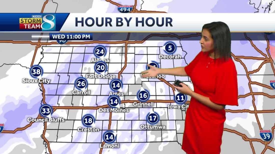 Снег начинается в среду днем ​​в центральной Айове