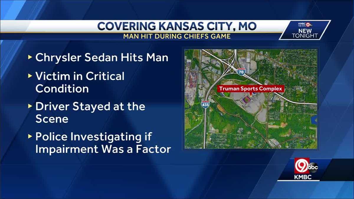 Pedestrian hit by car, critically injured outside Arrowhead Stadium