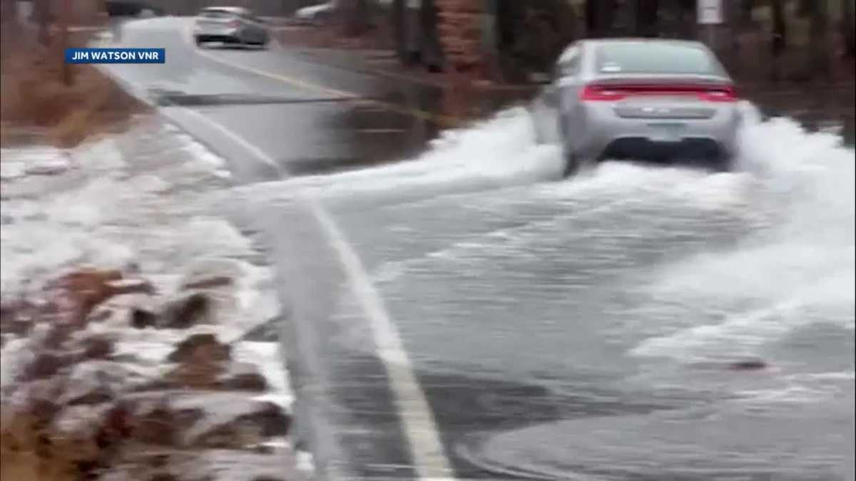 Hampton, New Hampshire flooding video Water on Drakeside Road