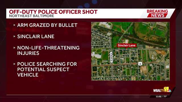 BPD: Off-duty officer grazed in East Baltimore shooting