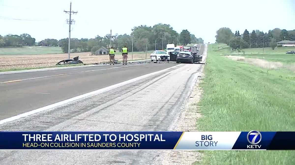 3 airlifted to hospital after headon collision in Saunders County