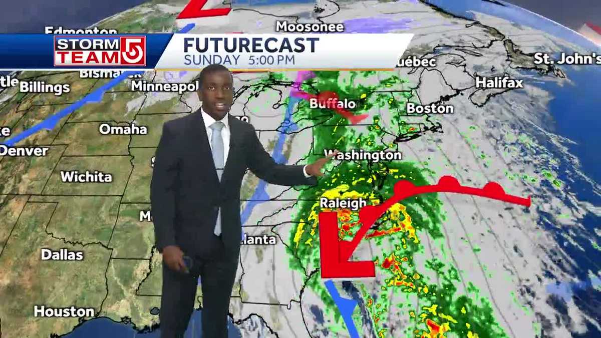 Video: Scattered showers Sunday PM, heavy rain by Monday AM