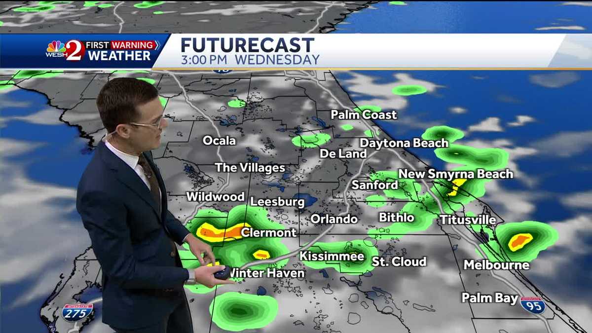 Showers and storms to fire up Wednesday afternoon