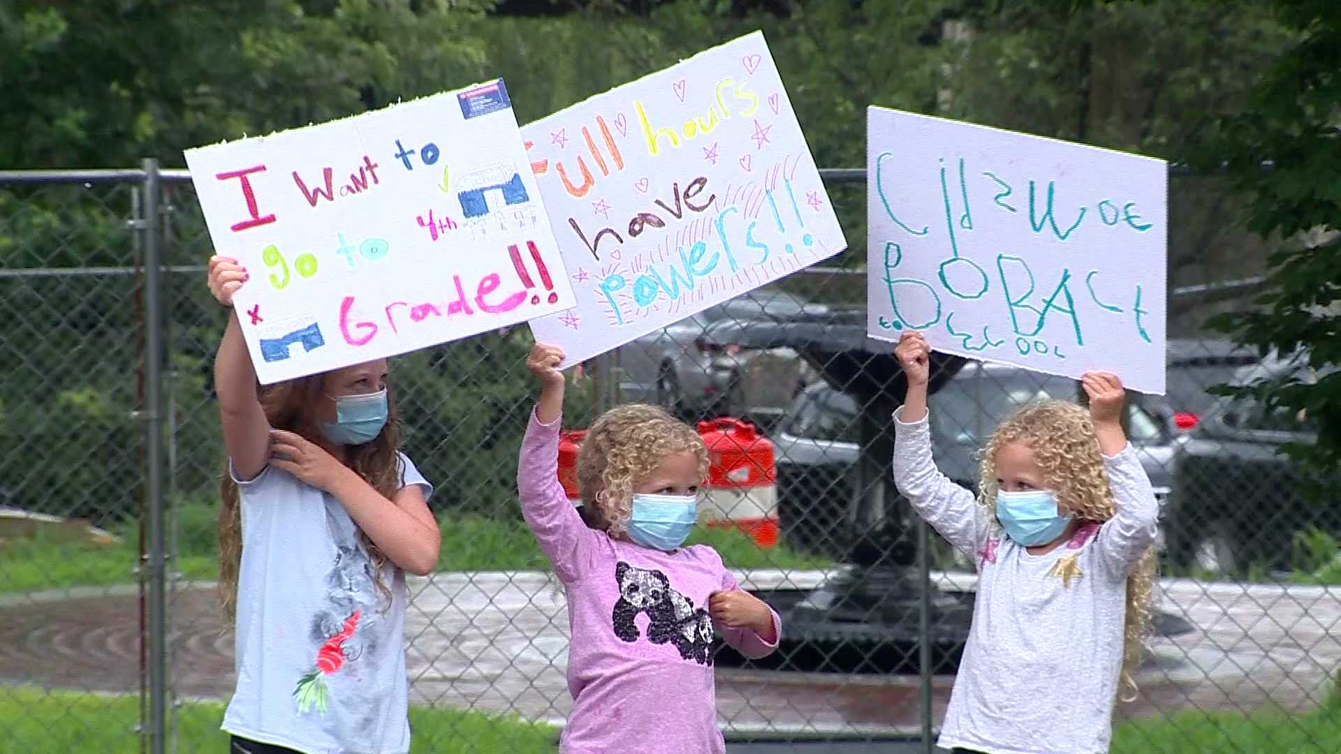 Parents Protest With Kids, Calling For Full Return Of In Person ...