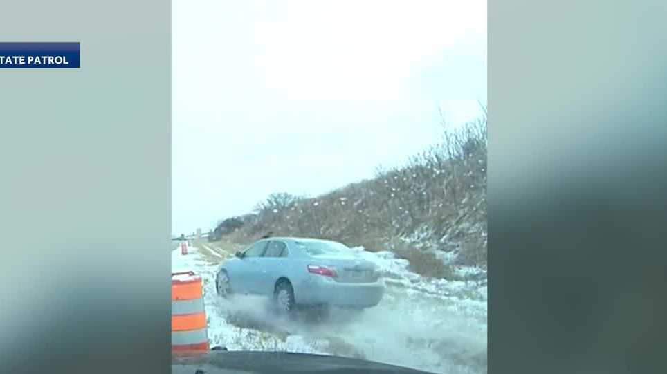 Nebraska State Patrol shares video of troopers being nearly hit by vehicle