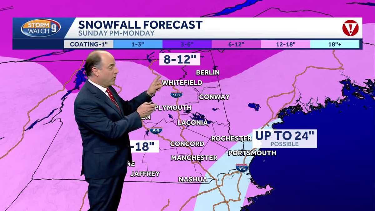 Video: Heavy snow follows coldest air of season in New Hampshire