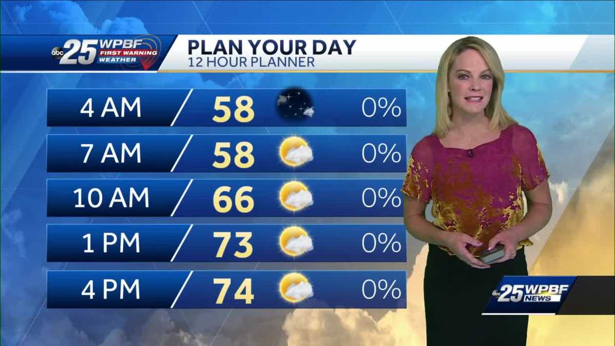 Sunny and Mild for South Florida