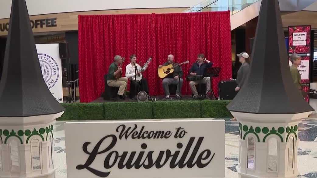 Louisville airport welcomes thousands of Derby visitors with festive flare