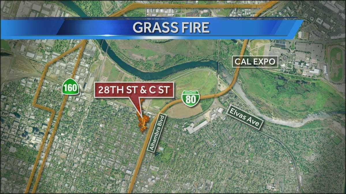 Homeless camp catches fire near Business 80