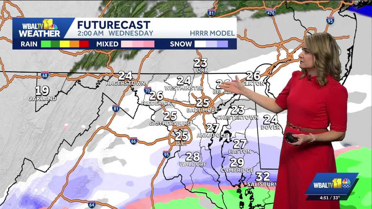 Baltimore weather: Light snow possible Tuesday Night