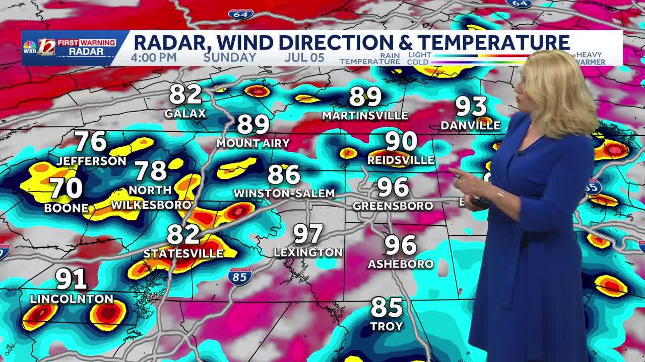 Rain, severe storm risk in North Carolina, July 4 update | More high heat Sunday, not as hot for the workweek