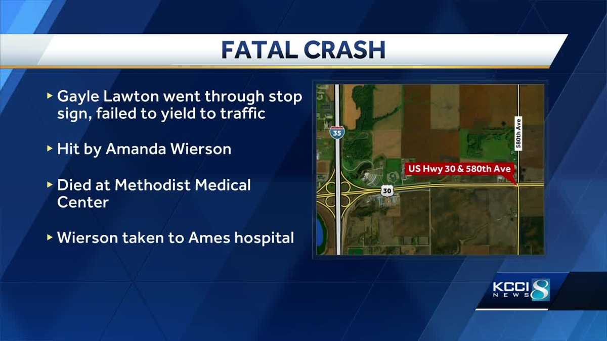 Iowa State Patrol: Collins woman dies in two-vehicle crash